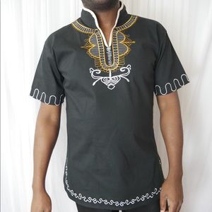 Men’s African Embroidered Dashiki - Black Panther